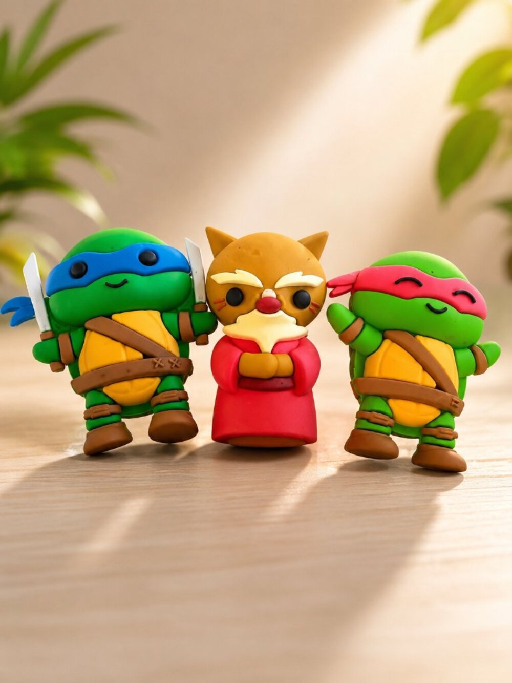 TMNT Mini Figure Lot - Leonardo, Raphael + Bonus Character